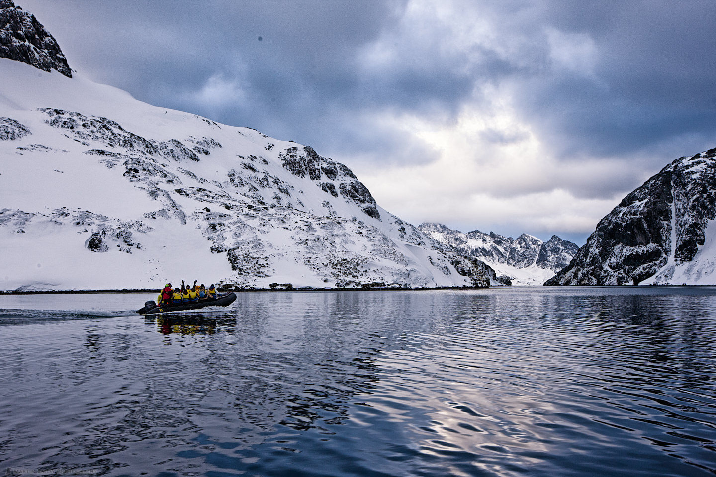 Zodiac in Drygalski Fjord