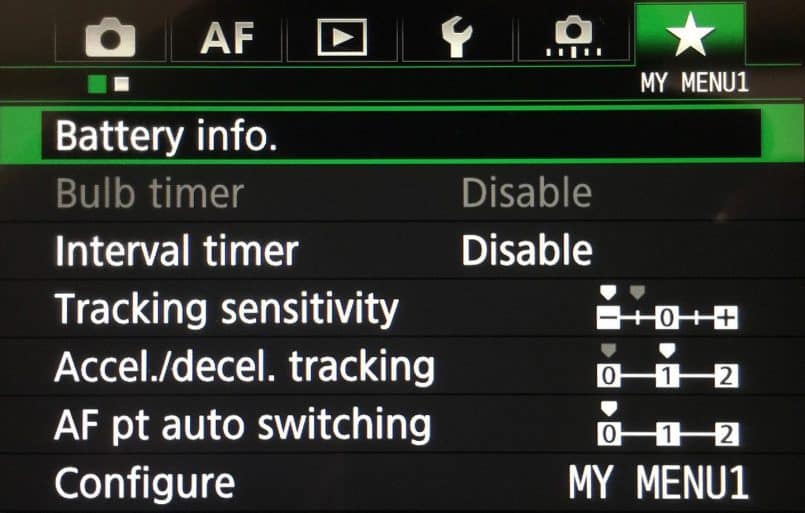 Canon EOS 5Ds R My Menu