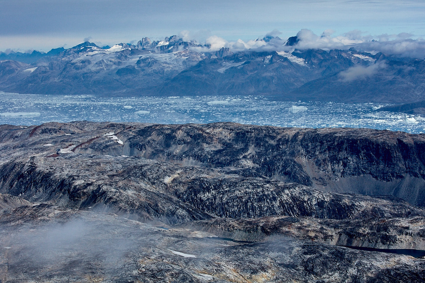 Sermilik Fjord and Mountains from the Air