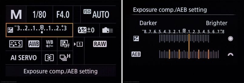 Canon EOS 5Ds R Auto ISO Exposure Compensation