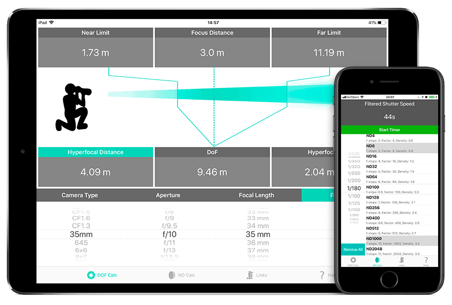 Photographer's Friend DoF and ND Calculators