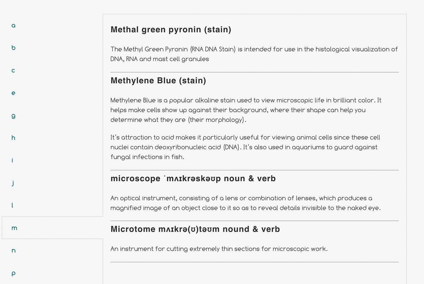 Micrography Glossary