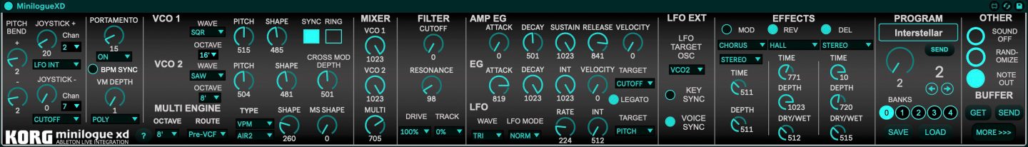 MinilogueXD Ableton Live Integration